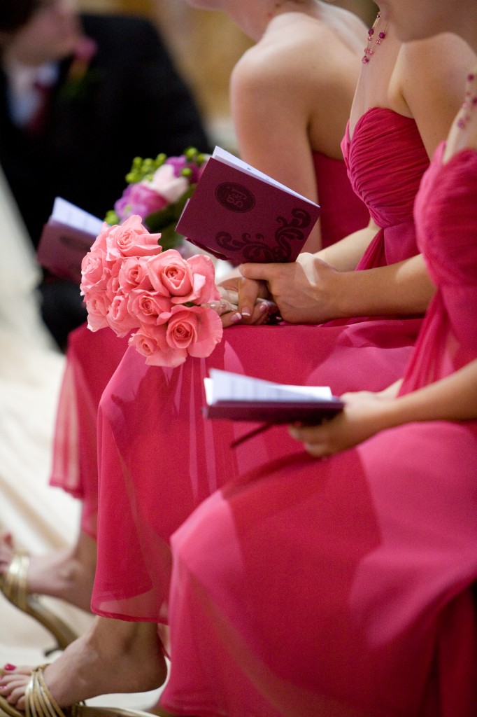 Bridesmaids in church