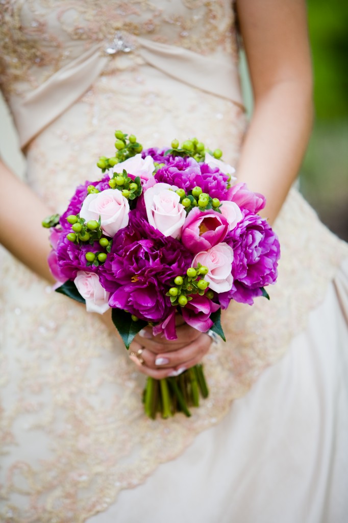 Holding bouquet