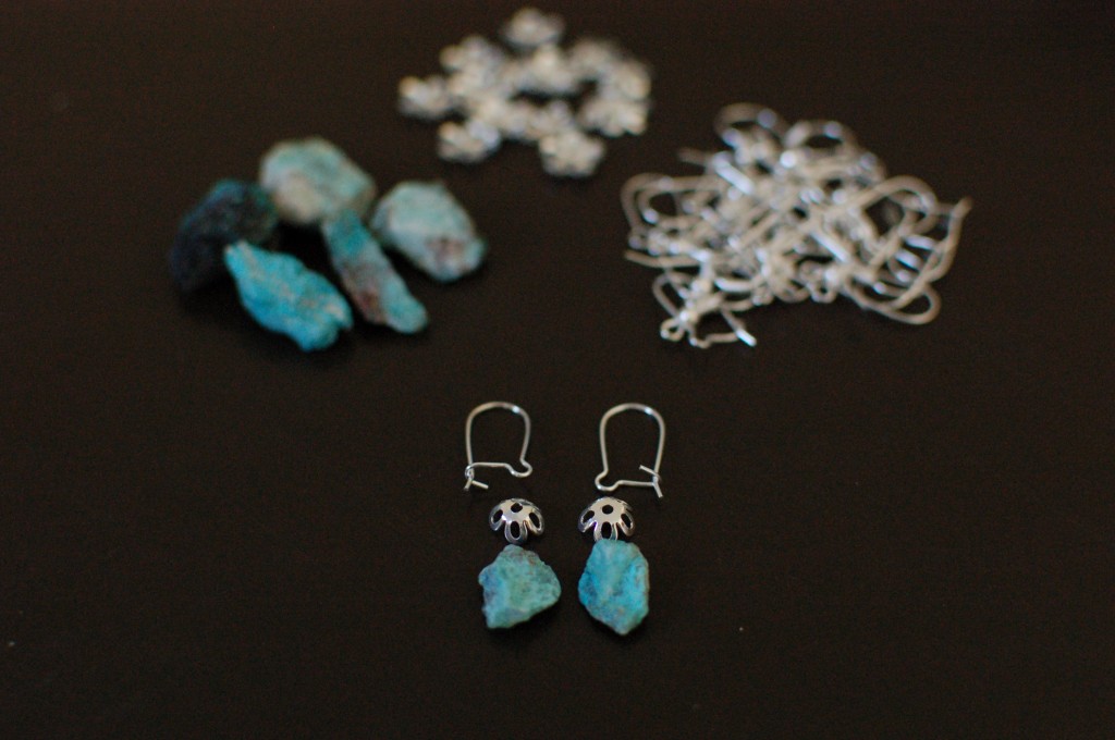 Earrings laid out