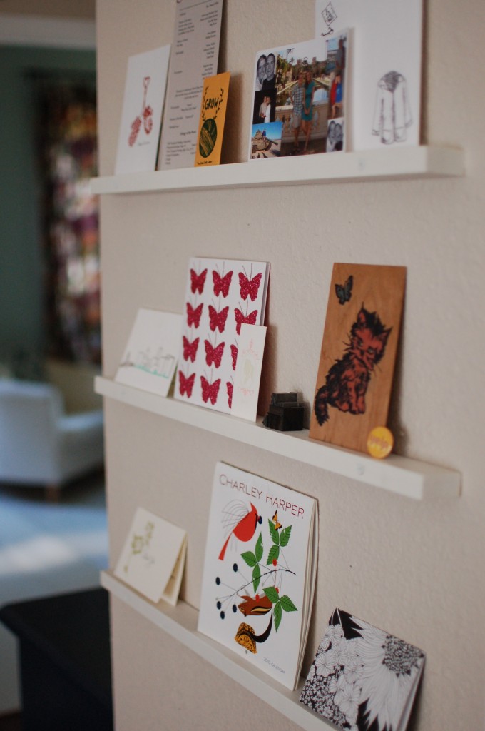 Shelves and living room