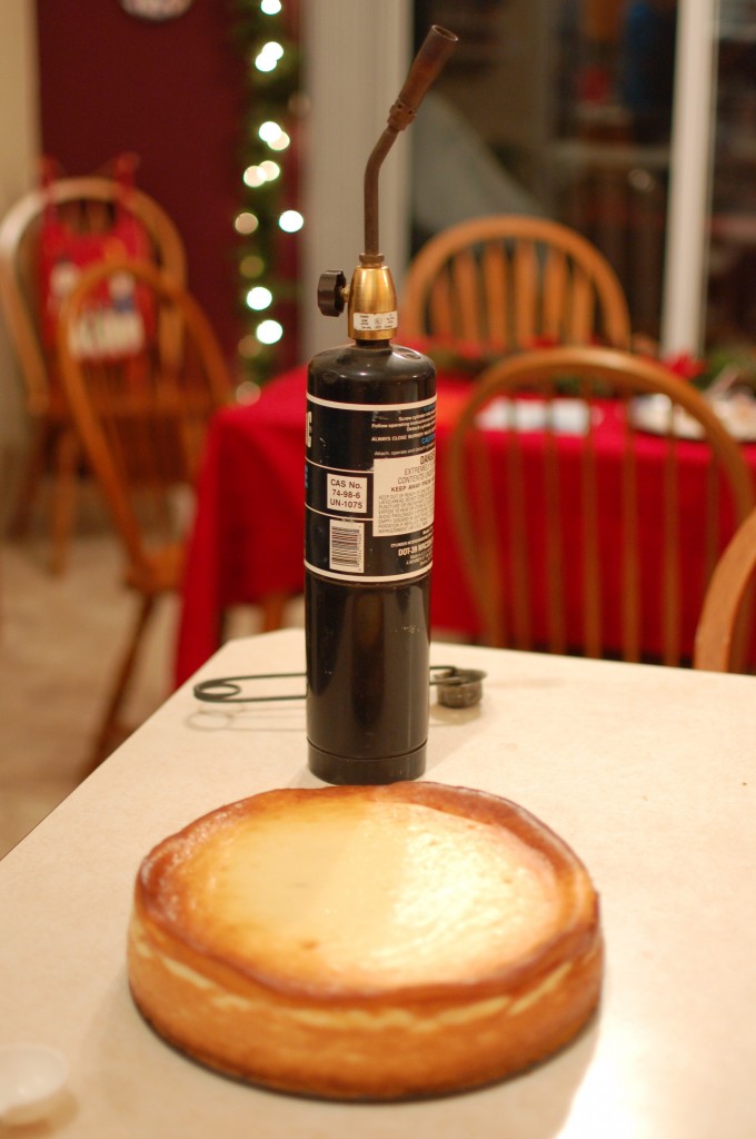 Cheesecake and torch