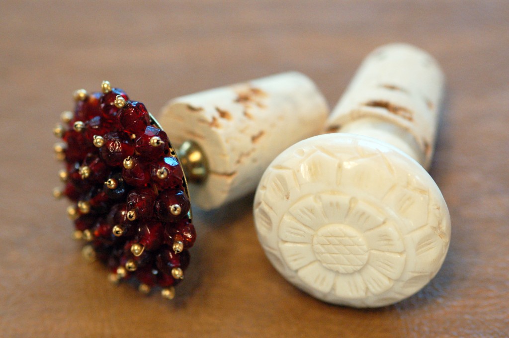 Wine stoppers from cabinet knobs