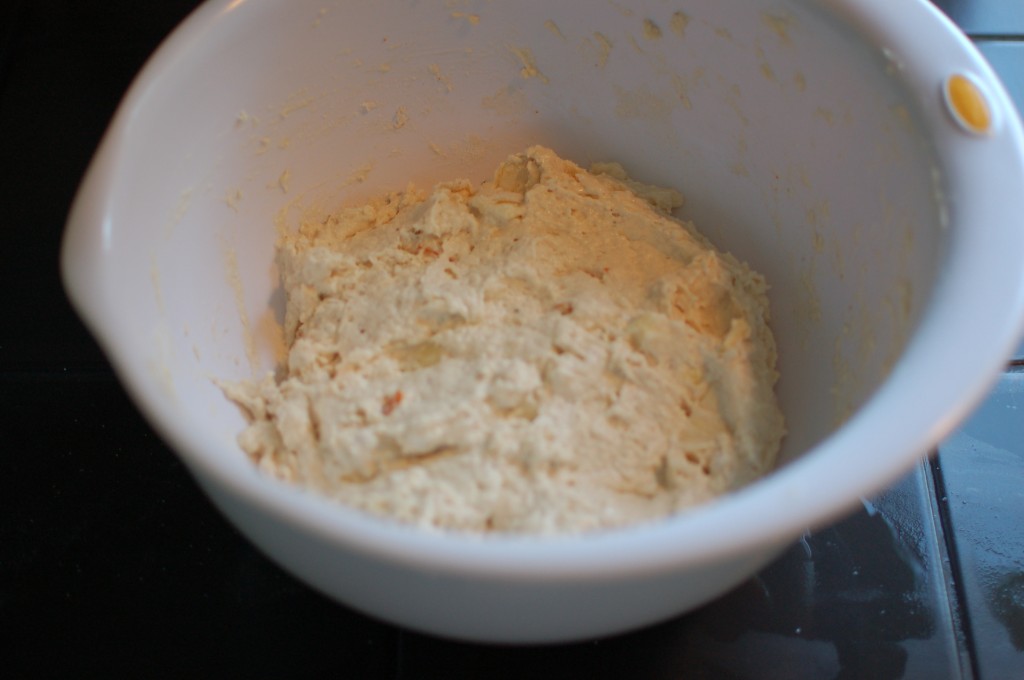 Quick cheese bread batter