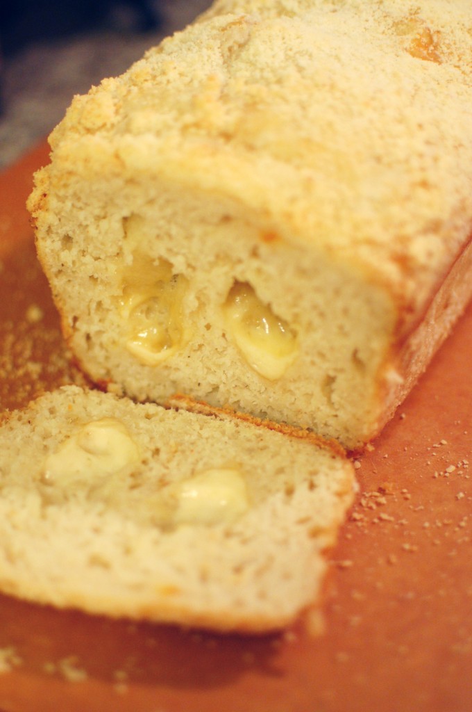 Sliced cheese bread