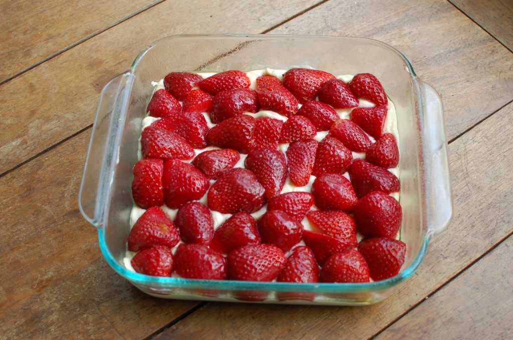 Strawberry cake just before baking