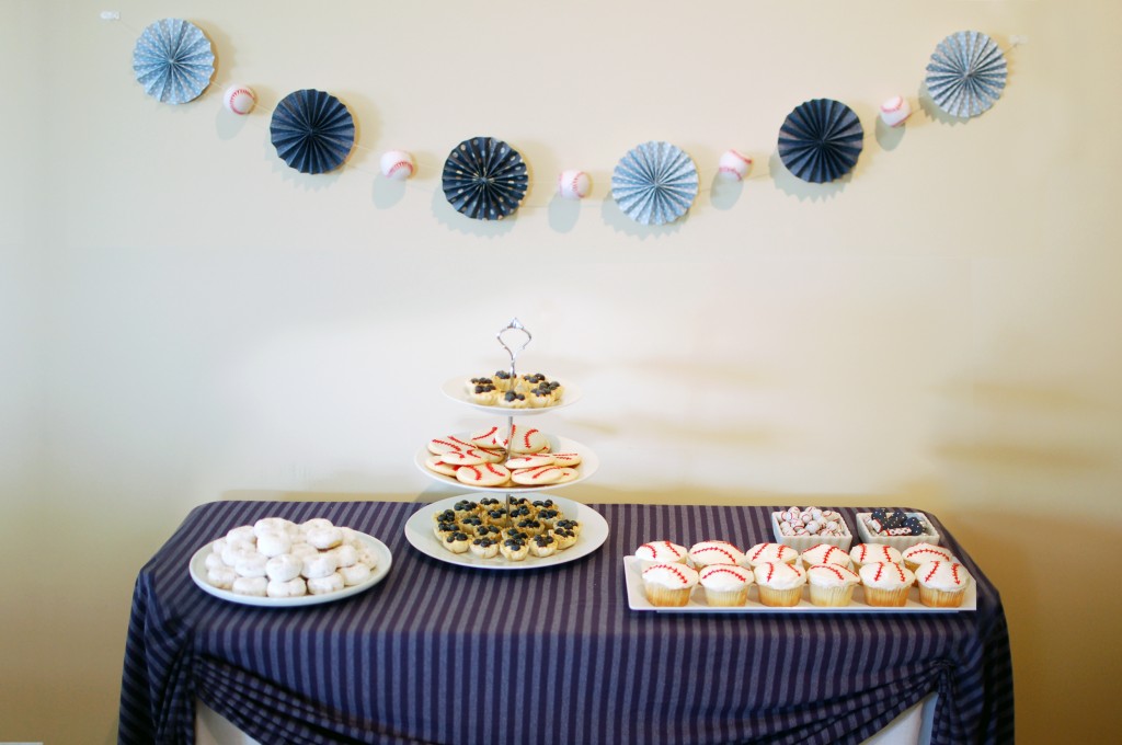 Baseball shower dessert table