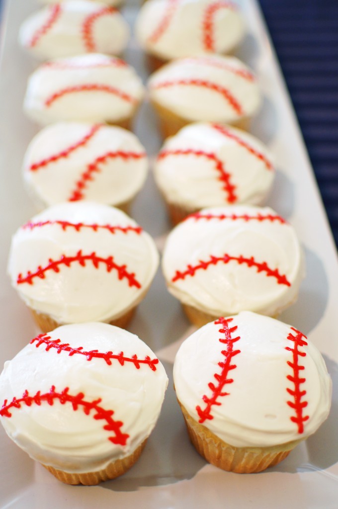 Baseball cupcakes