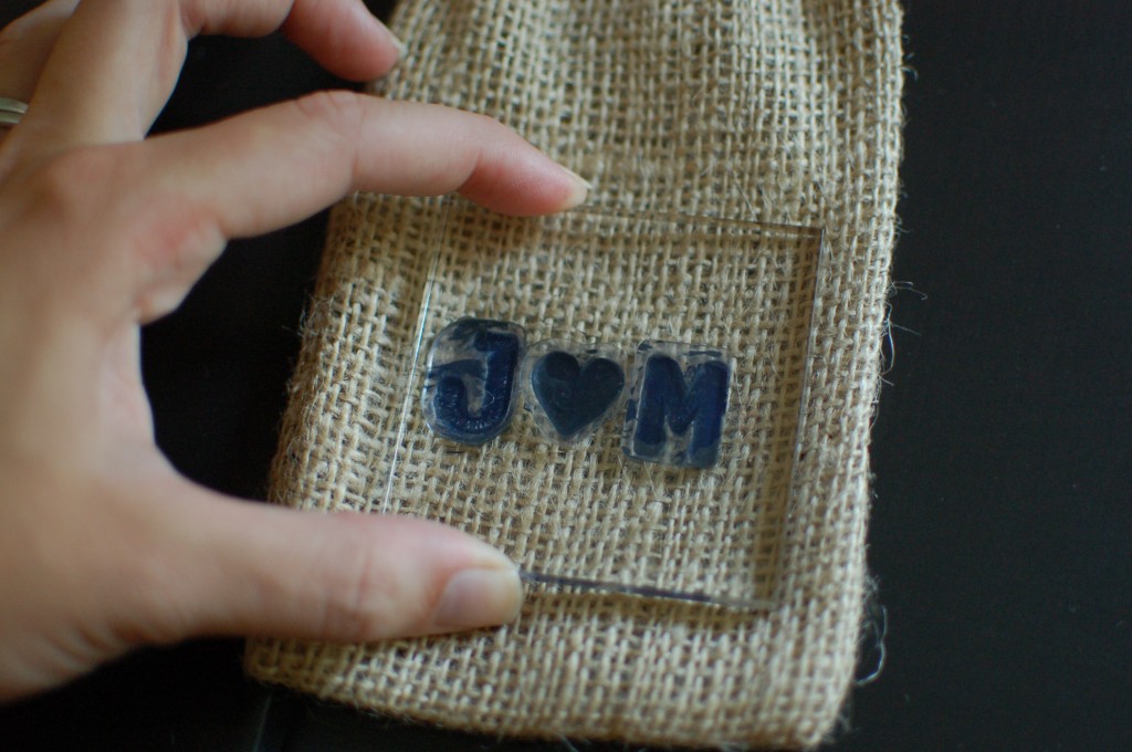 Stamping burlap