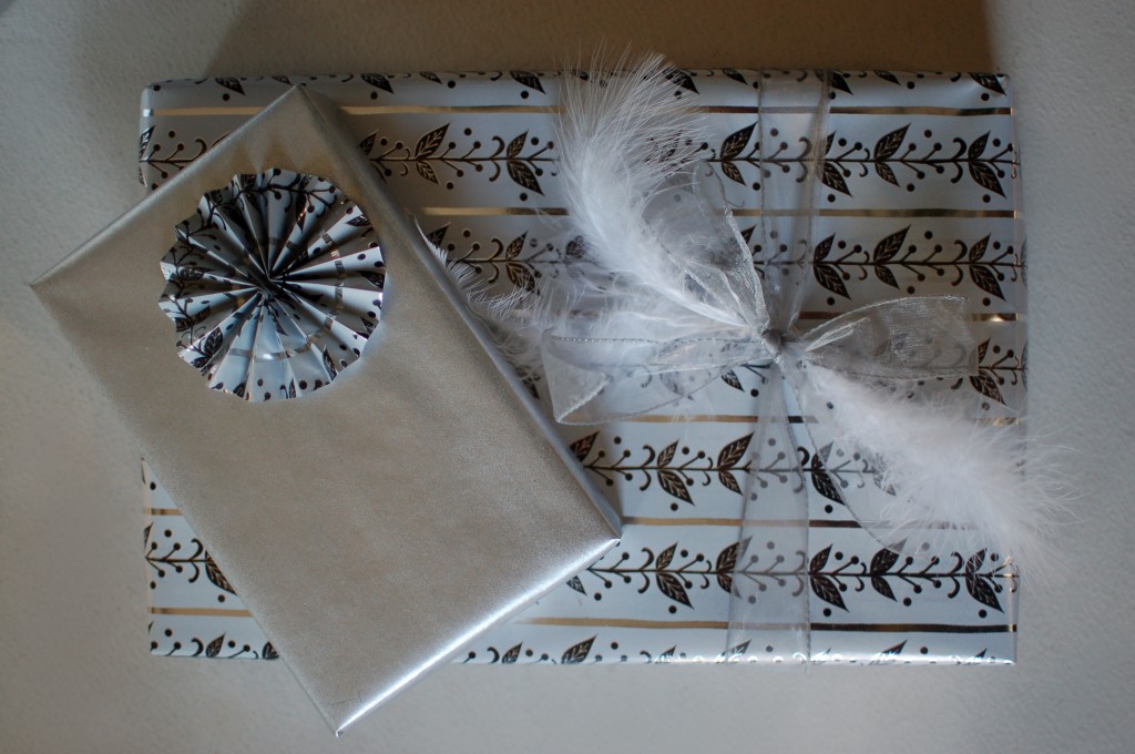 Rosette and feather wrapping