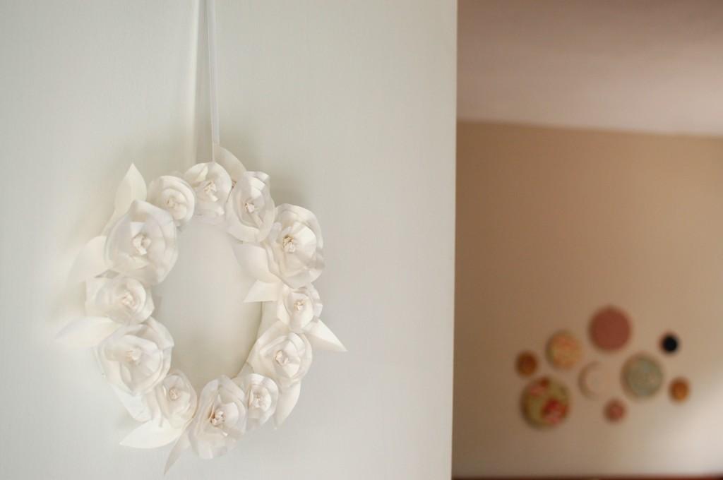 Wreath on bedroom door