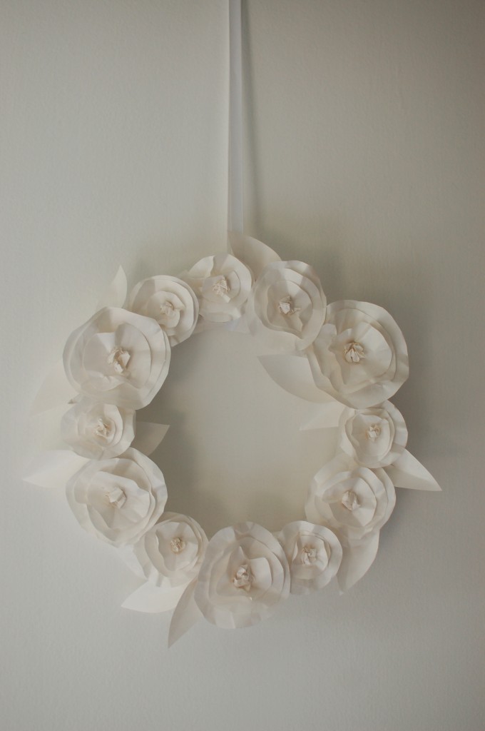 Butcher paper wreath