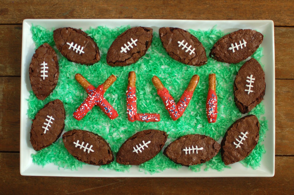 Super Bowl brownies and pretzels
