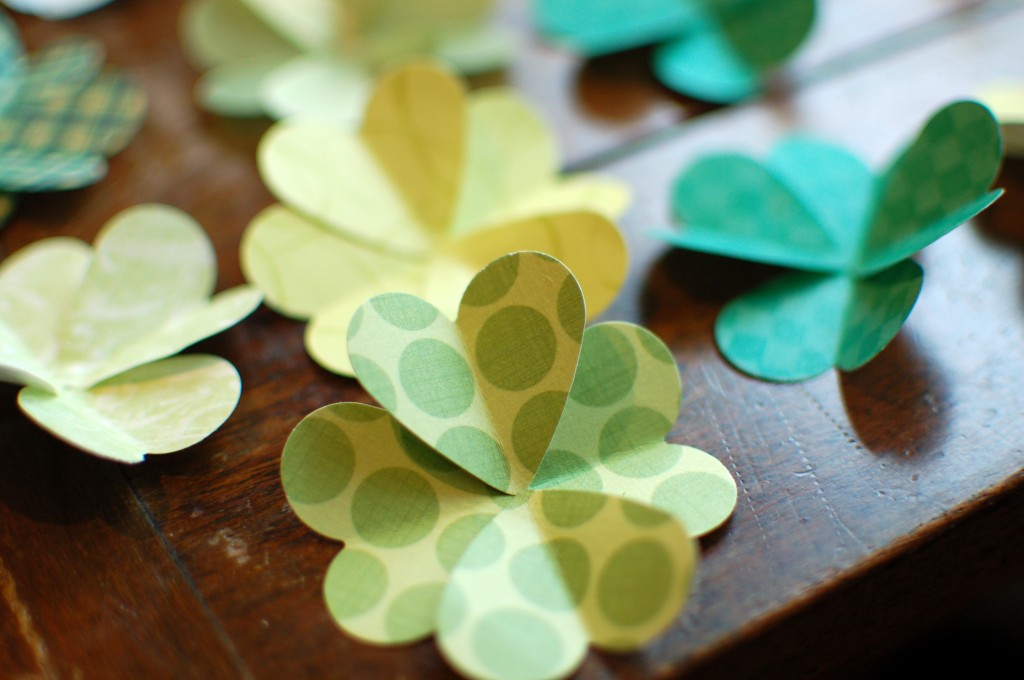 Paper shamrock from hearts