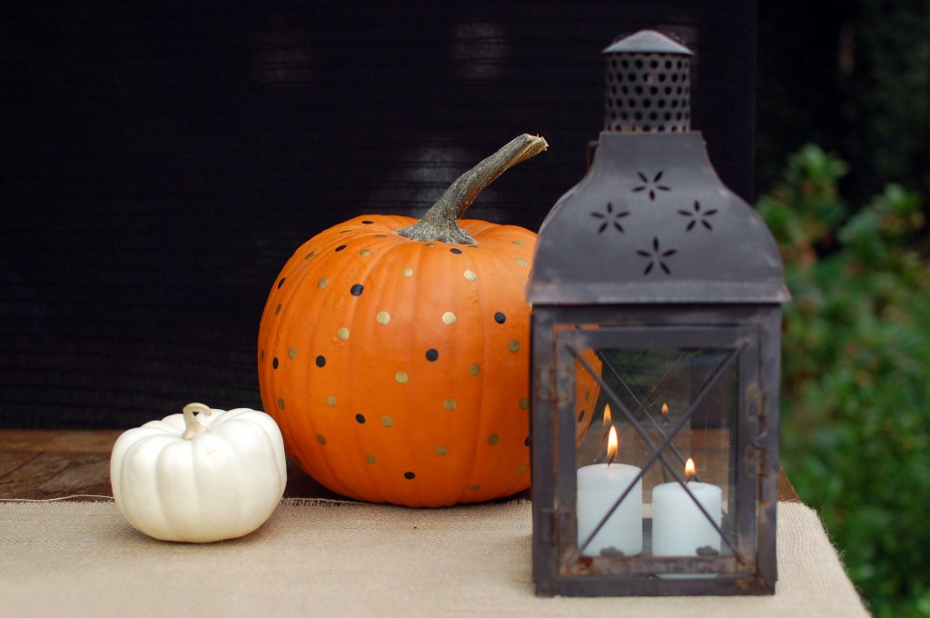 Lantern and pumpkins