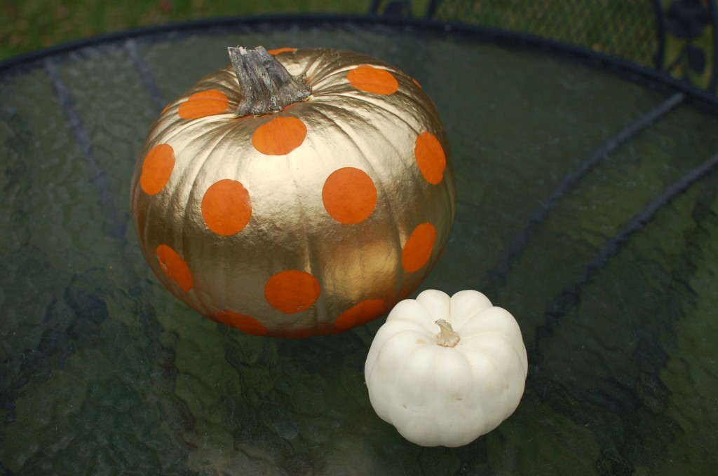 Polka dot and white pumpkins