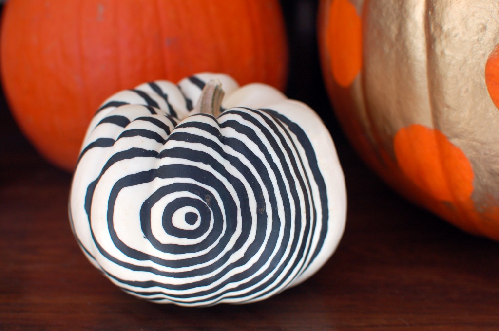 Spiral painted pumpkin