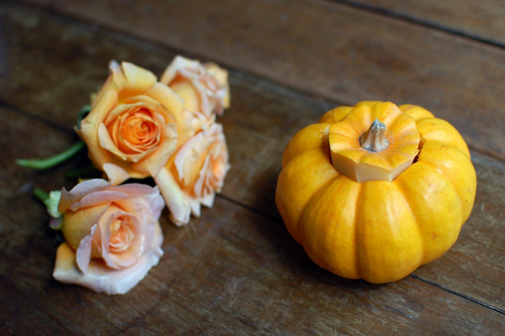 Making a pumpkin vase