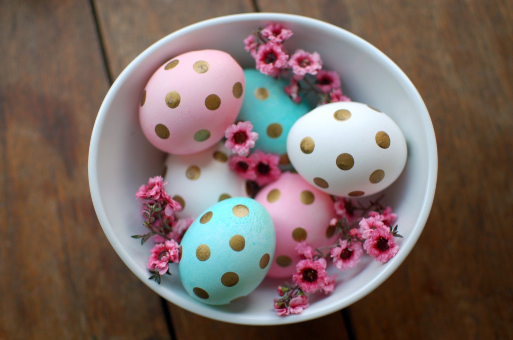 Polka dot Easter eggs