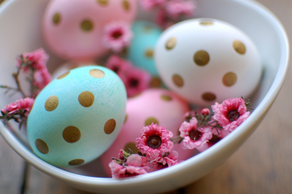 Polka dot Easter eggs