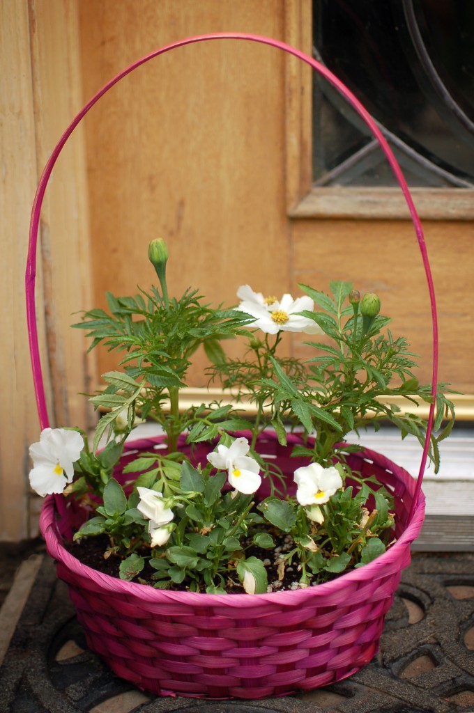 Flowers in an Easter basket
