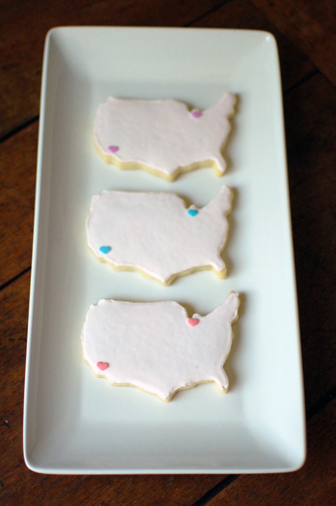 Map cookies with hearts | seakettle